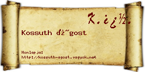 Kossuth Ágost névjegykártya